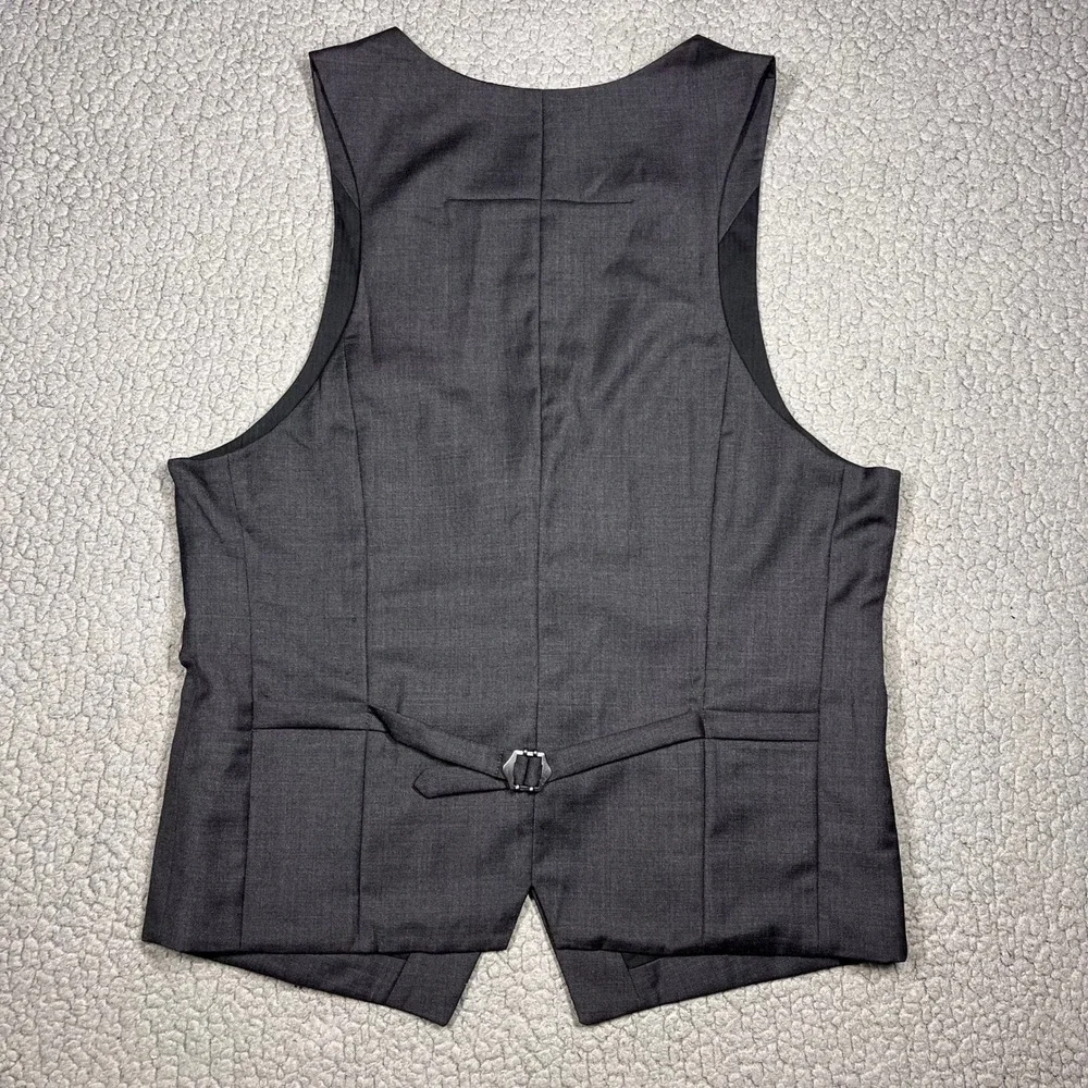 All Saints Wool Suit Vest Larson Waistcoat‎ Mens 40 Charcoal Grey MWE528 NWT